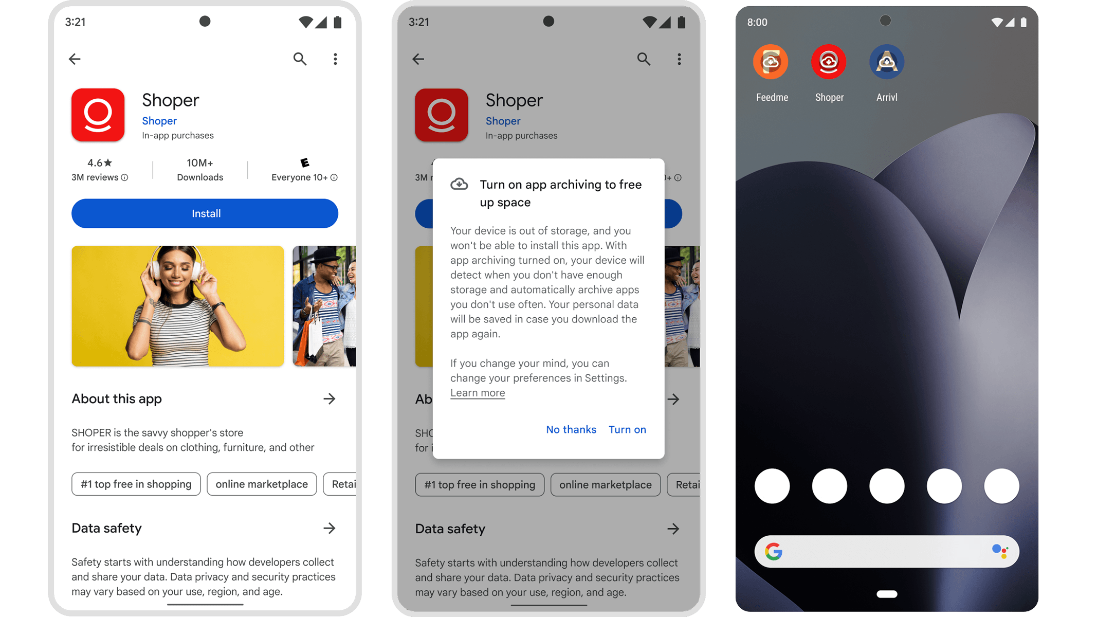 Capture d'écran Google Auto-App-Archive