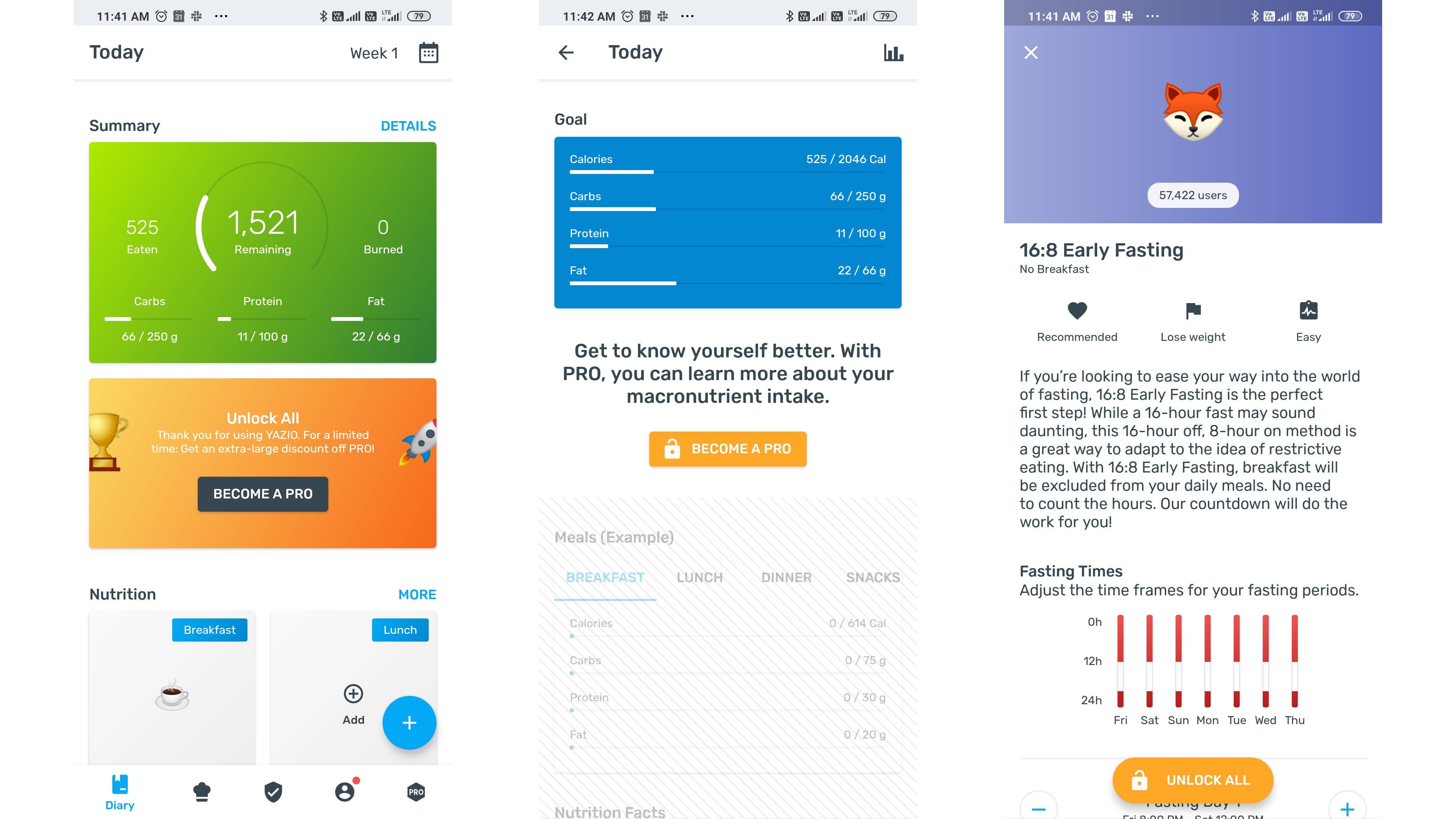 AndroidPIT yazio screenshots