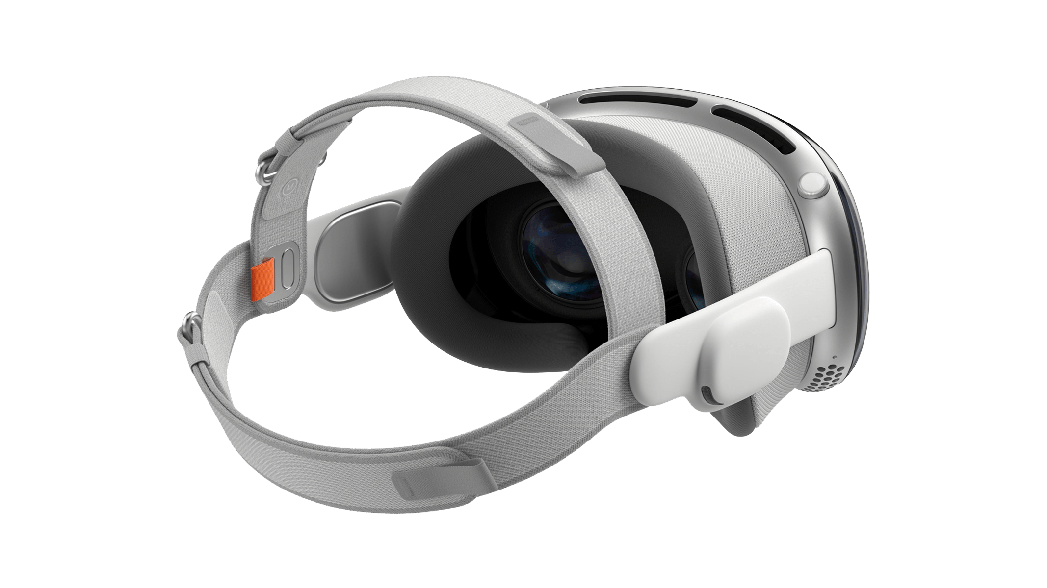 Le Vision Pro d'Apple est livré avec un bracelet Solo Knit et un bracelet Dual Loop qui permettent de l'ajuster. / © Apple