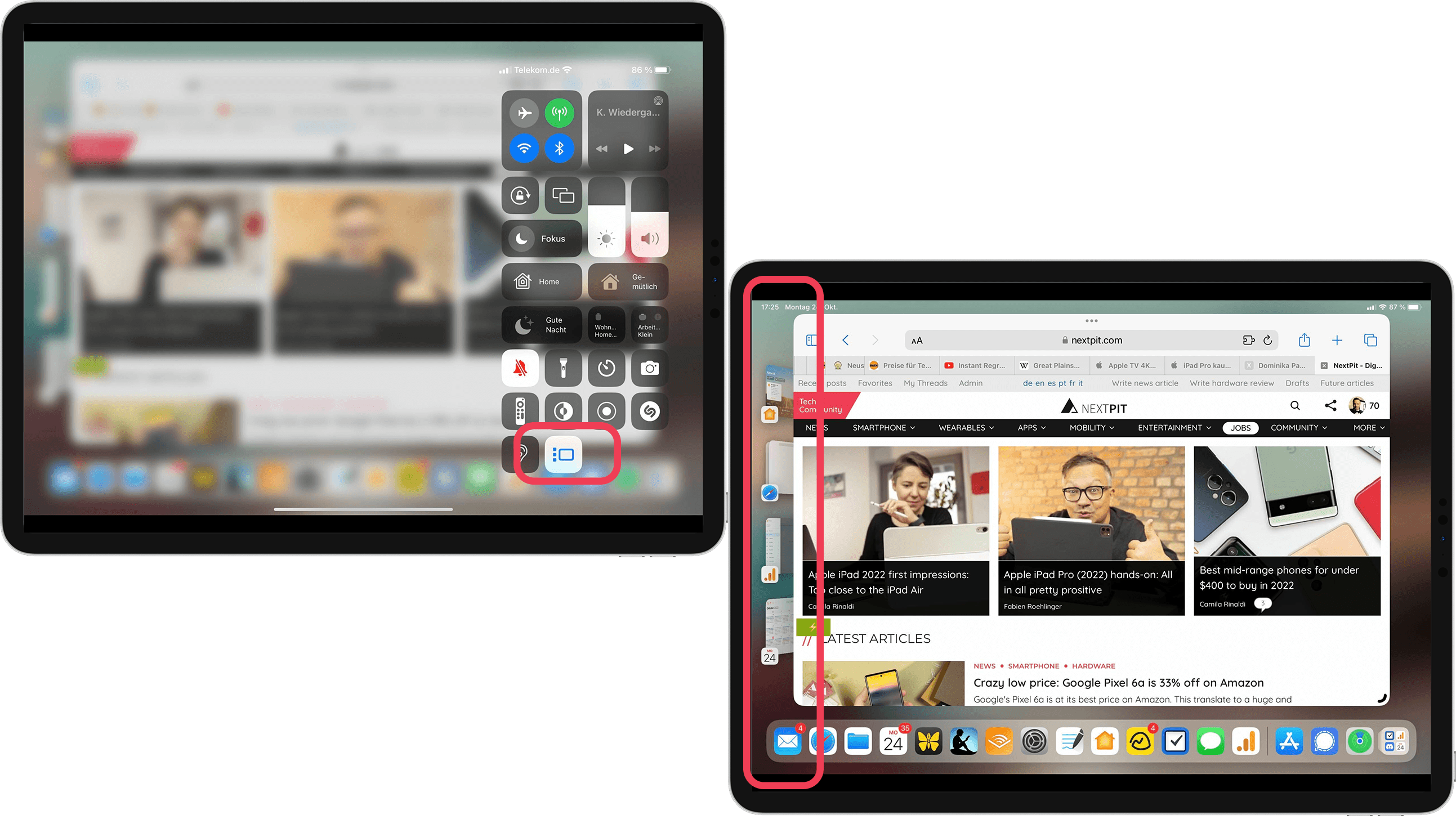 Captures d'écran Stage Manager