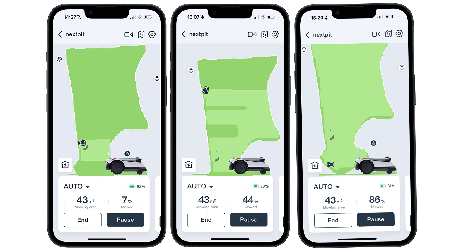 Une capture d'écran de l'application Ecovacs
