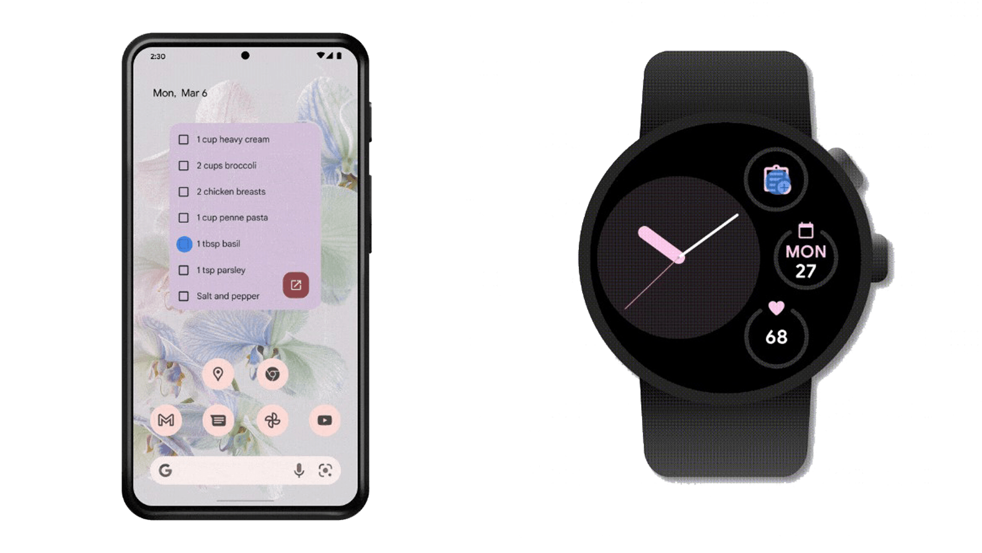 Widgets de Google Keep