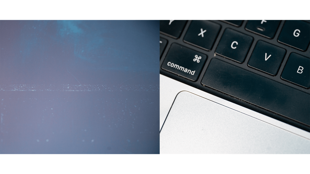 Gros plan sur un clavier Apple MacBook Pro et une surface texturée. Gros plan sur un clavier Apple MacBook Pro et une surface texturée.