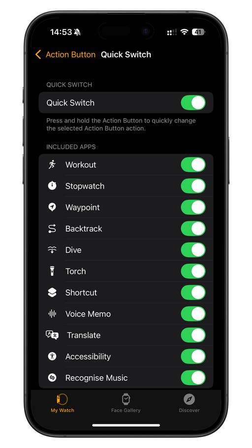 Les nouvelles fonctions du bouton Action de lu0027Apple Watch