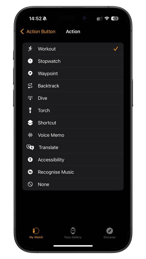 Les nouvelles fonctions du bouton Action de lu0027Apple Watch