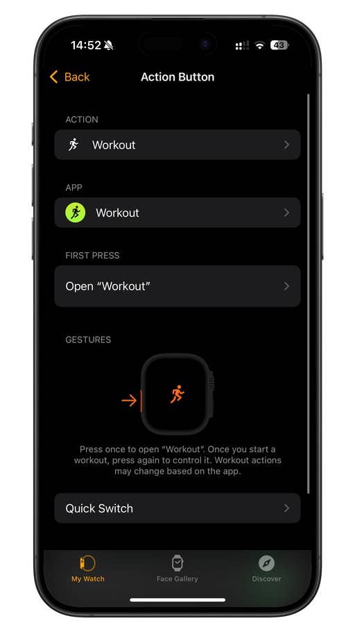 Les nouvelles fonctions du bouton Action de lu0027Apple Watch