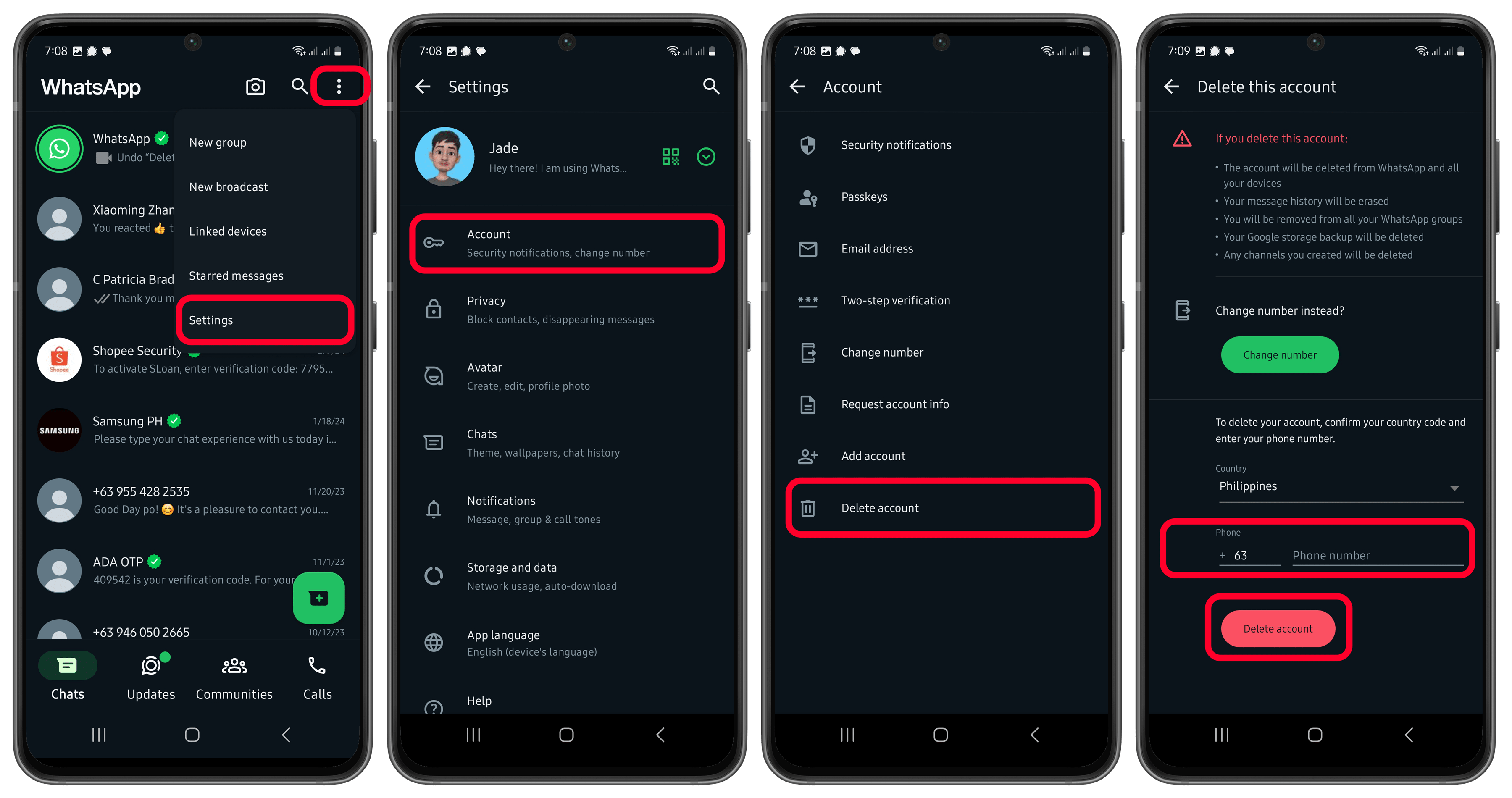 Comment supprimer votre compte WhatsApp