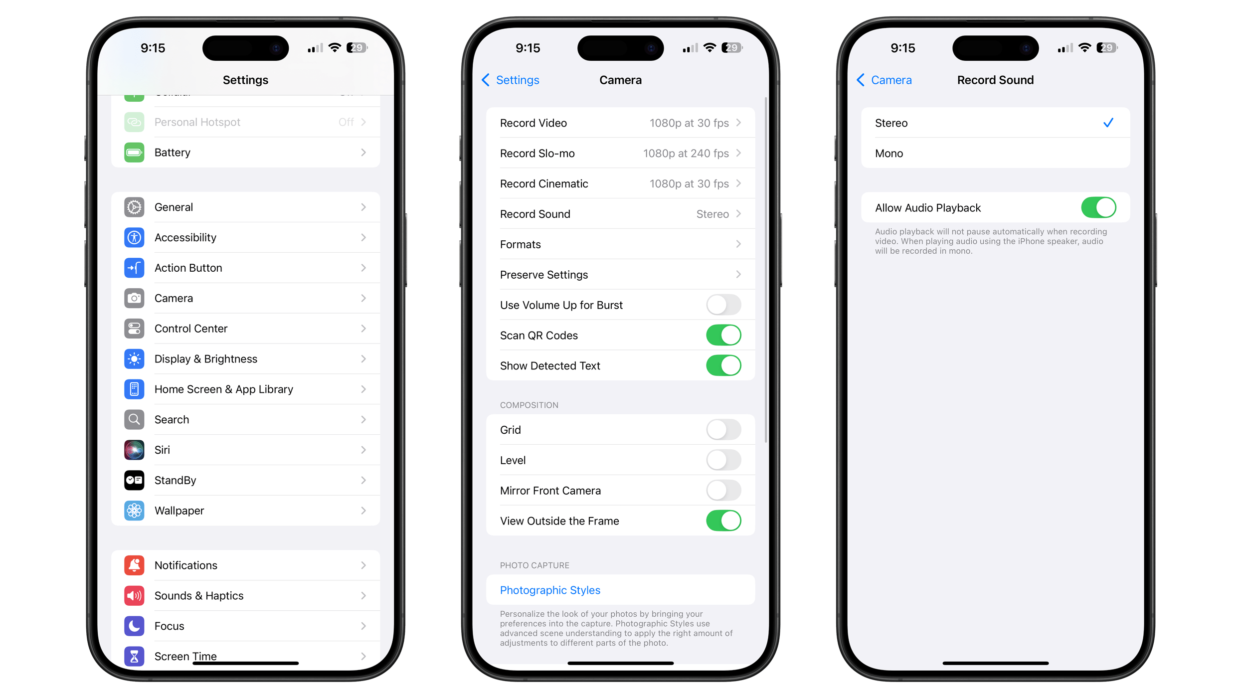 L'option "Autoriser la lecture audio"