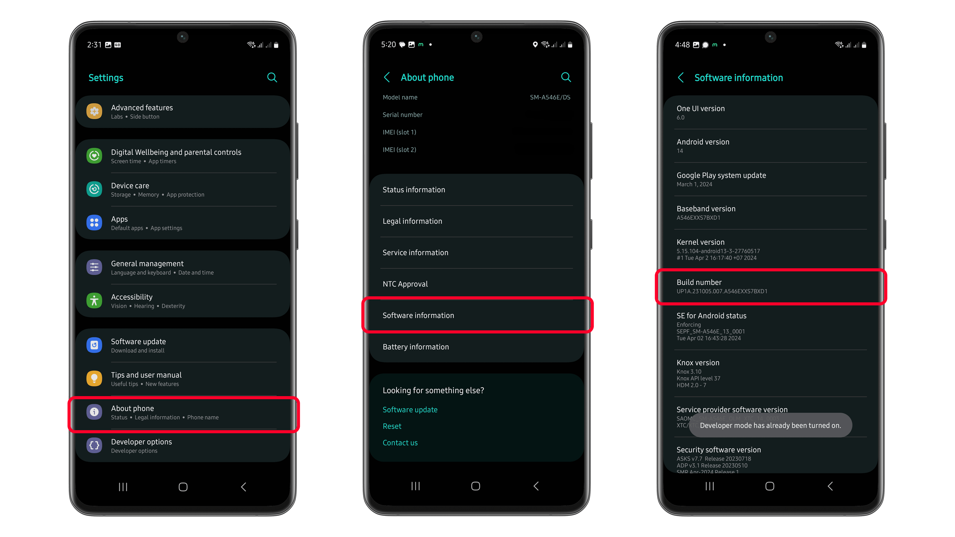 Captures d'écran paramètres Ancroid