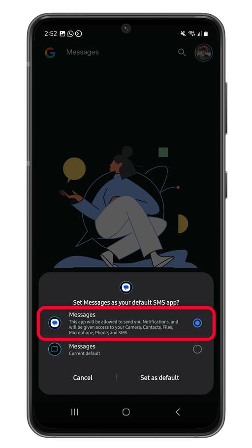Comment migrer de Samsung Messages vers Google: Étape 2