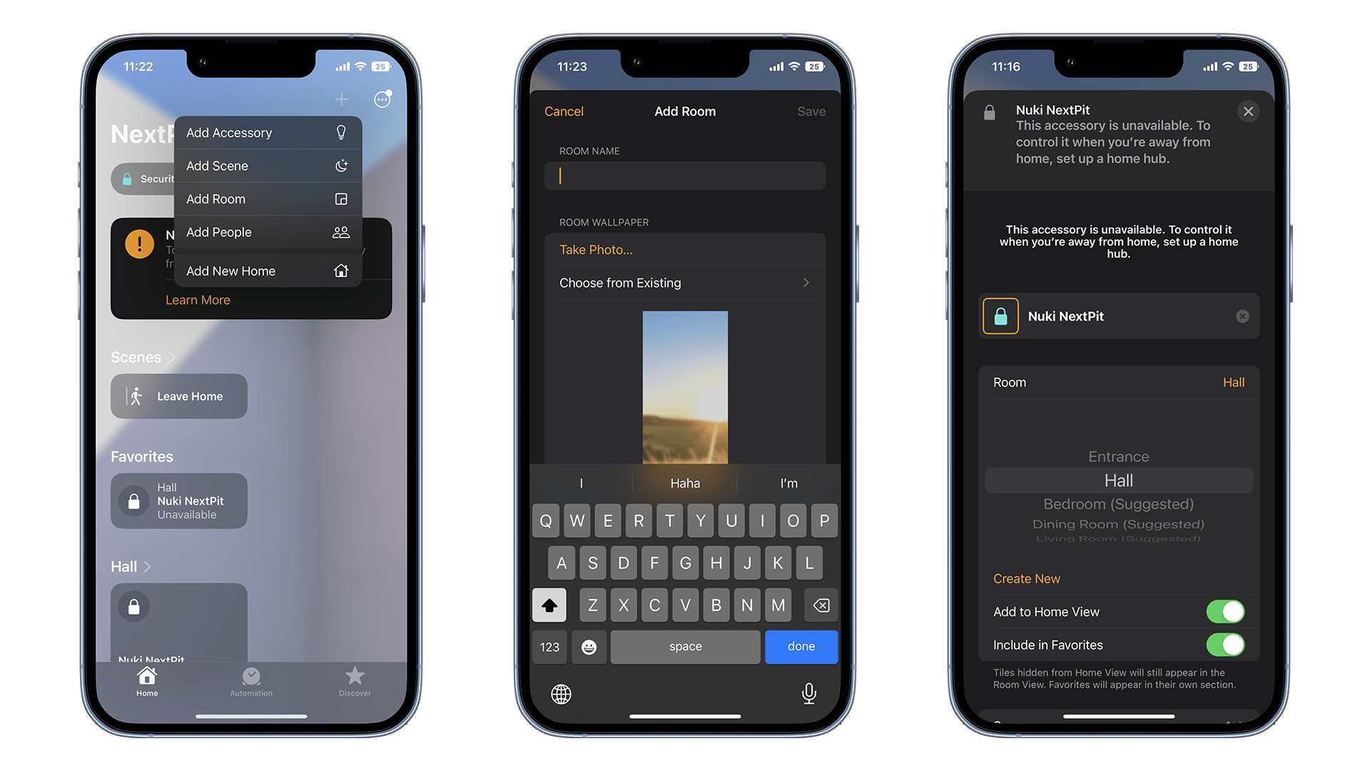 how to add rooms to homekit