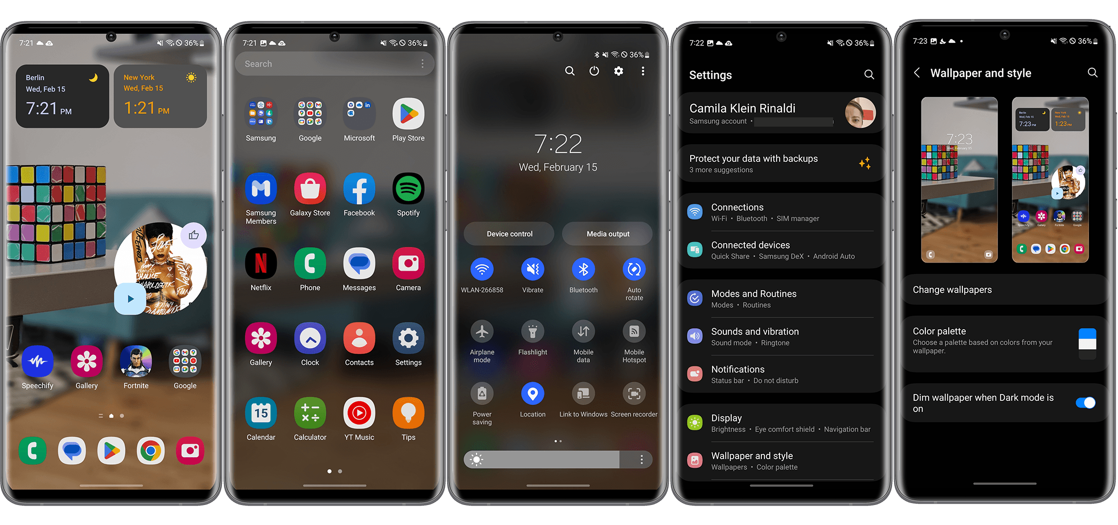 Galaxy S23 Plus captures d'écran de l'interface One UI 5
