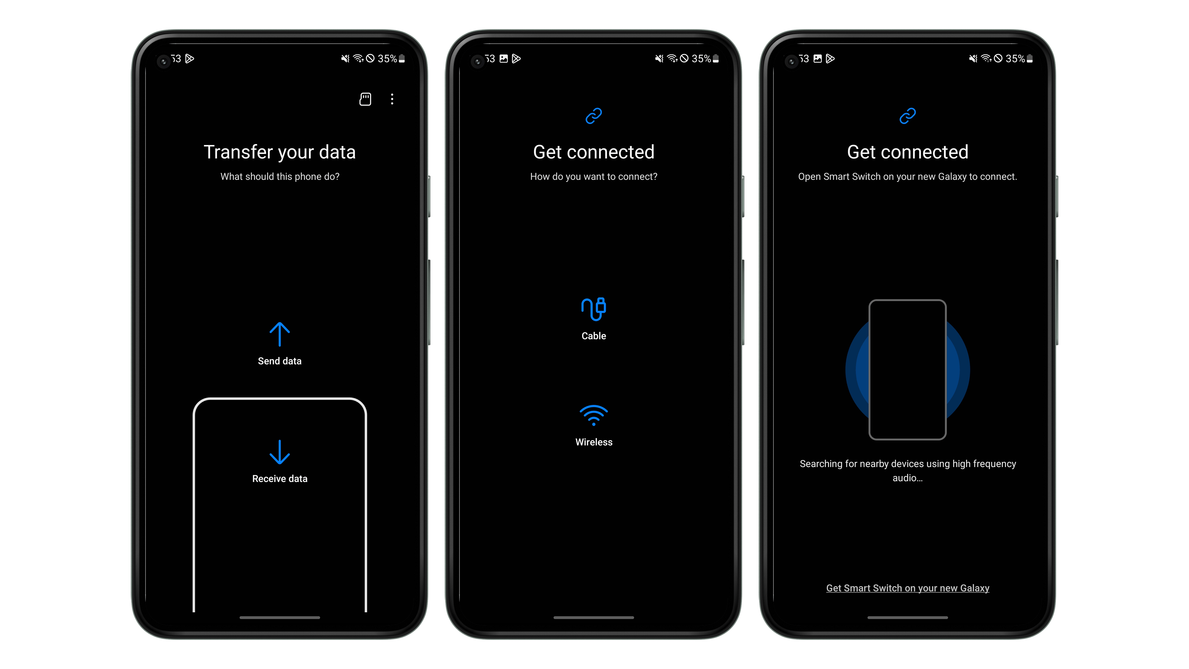 Captures d'écran Samsung Smart Switch