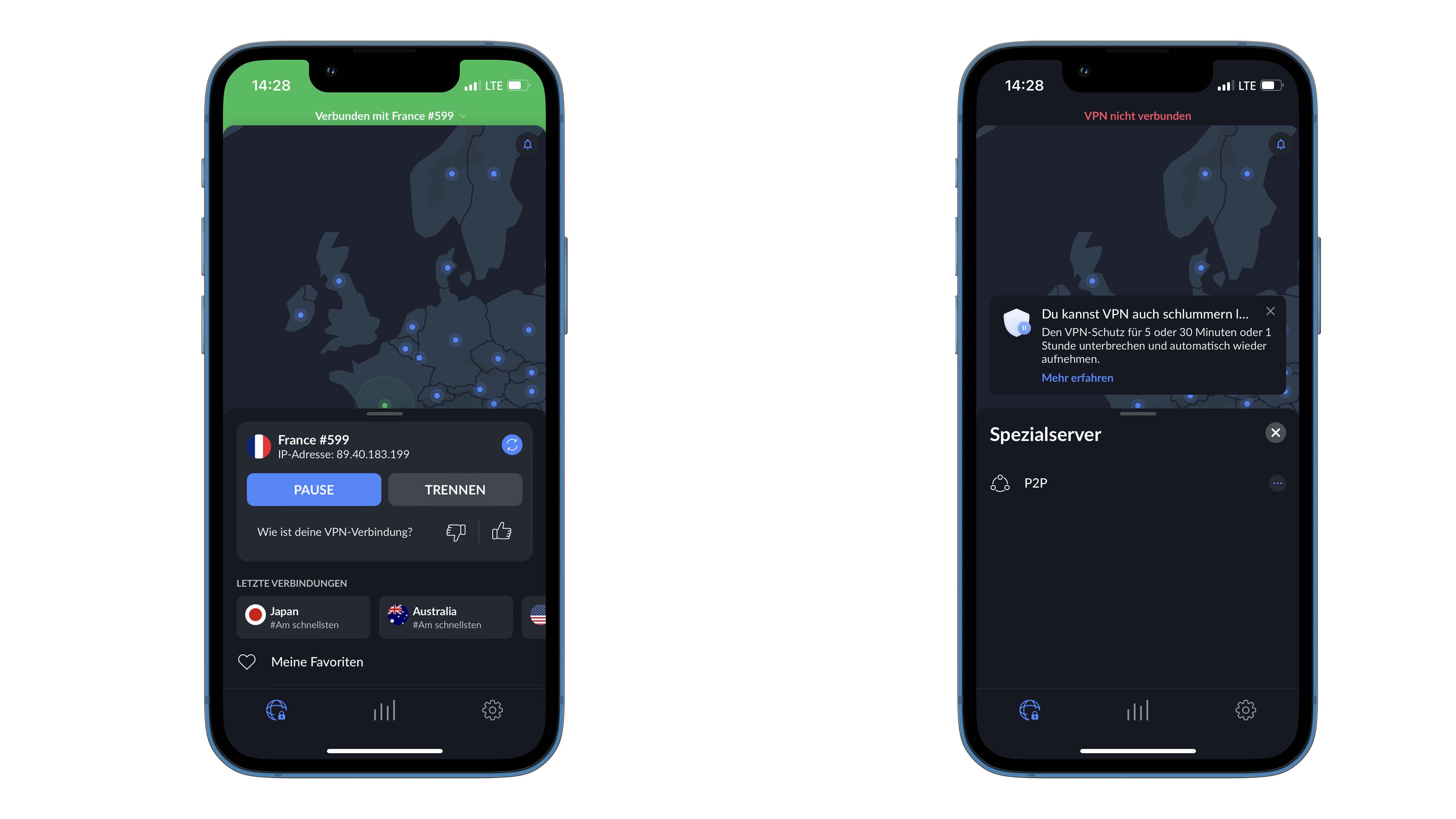 NordVPN German Screenshot iOS