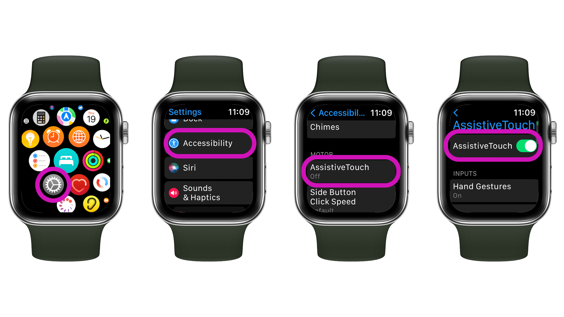 Activer l'AssistiveTouch sur votre Apple Watch