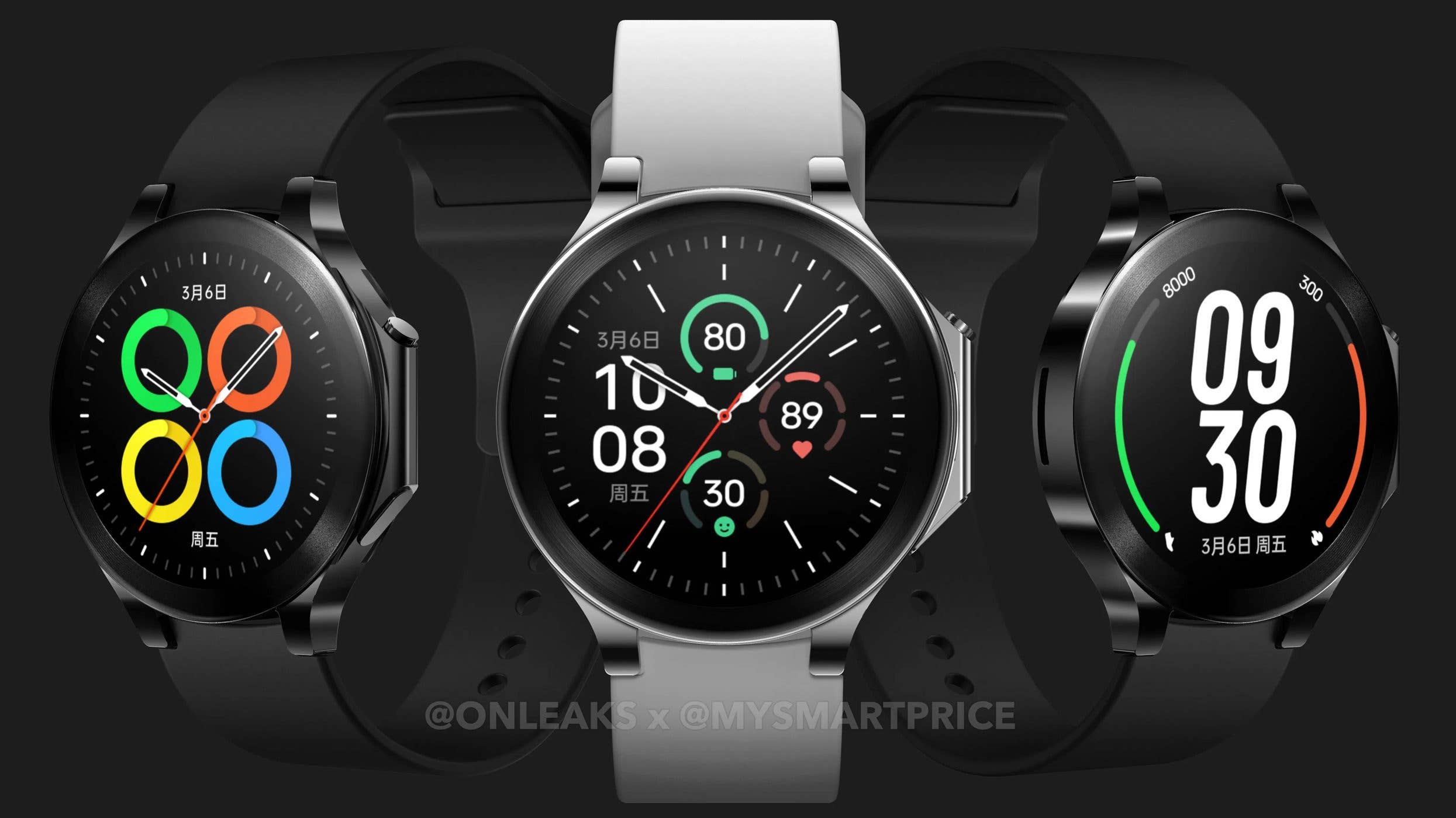 La OnePlus Watch 2 en noir et argent / © On Leaks / My Smart Price