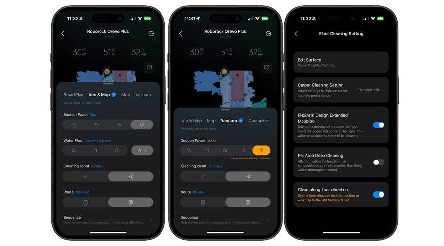 Captures du0027écran de lu0027application Roborock