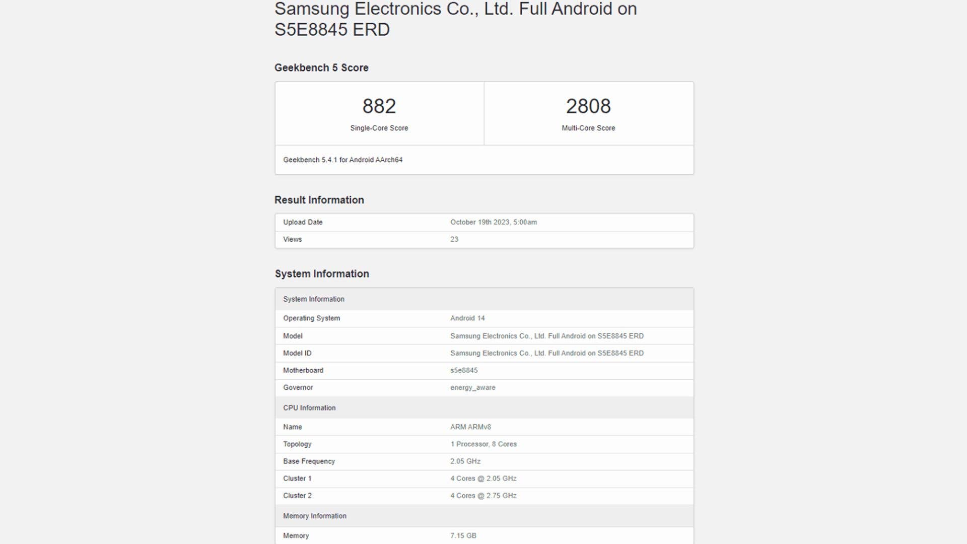 Benchmark du Samsung Galaxy A55 / © Galaxy Club