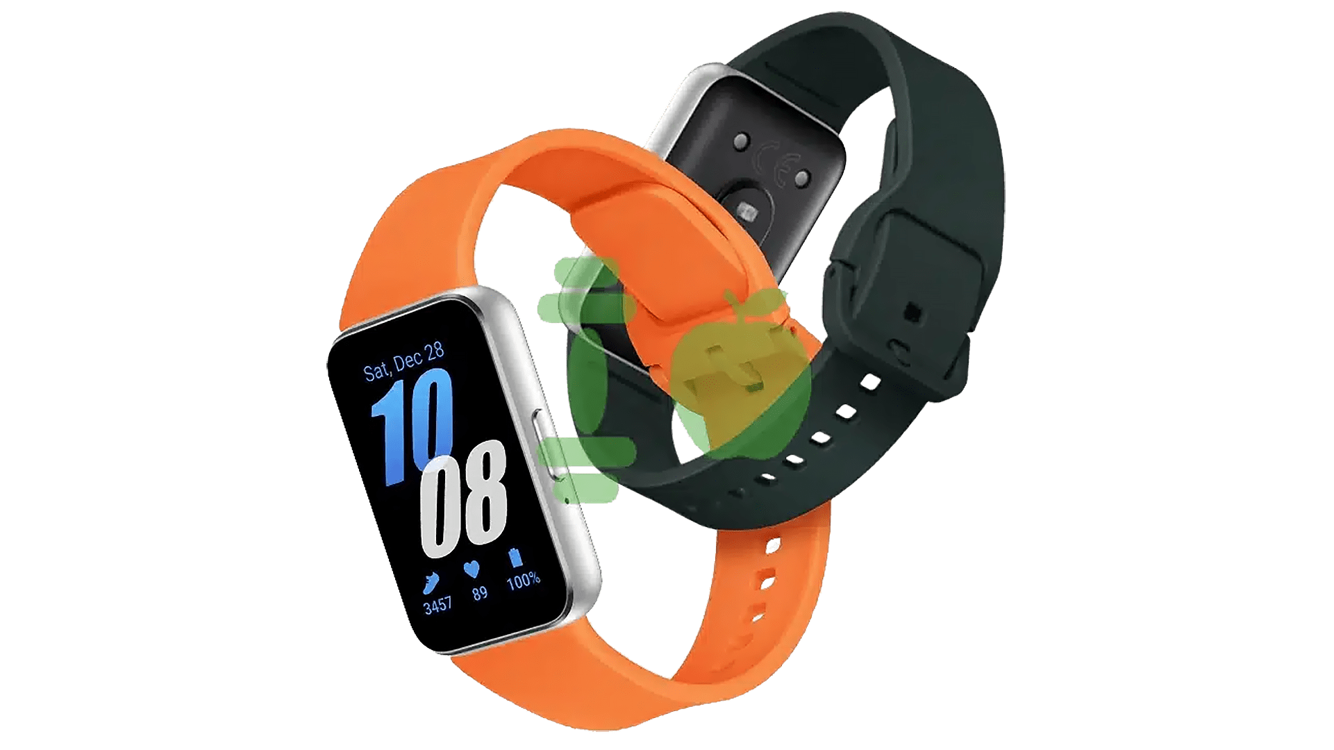 Le Galaxy Fit 3 de Samsung est présenté en vert et en orange. / © Gadgets & Wearables