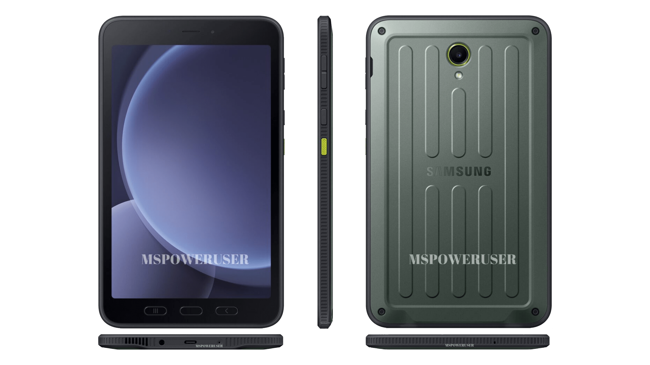 Un rendu officiel de la Samsung Galaxy Tab Active 5 avec une couverture arrière en forme de valise. / MS PowerUser