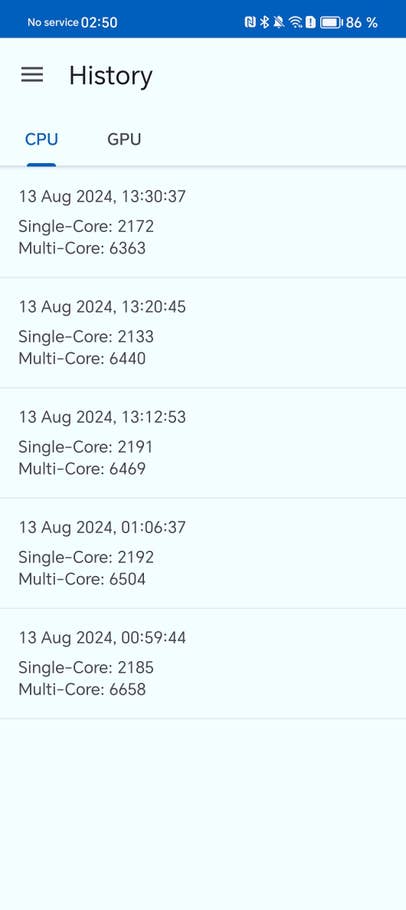 Capture du0027écran du Honor Magic V3 montrant le résultat du benchmark Geekbench