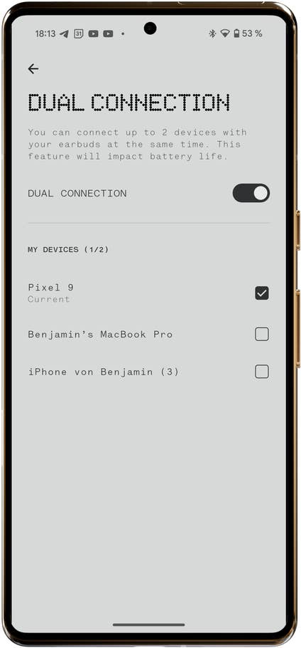 Interface de lu0027application montrant le multipoint.