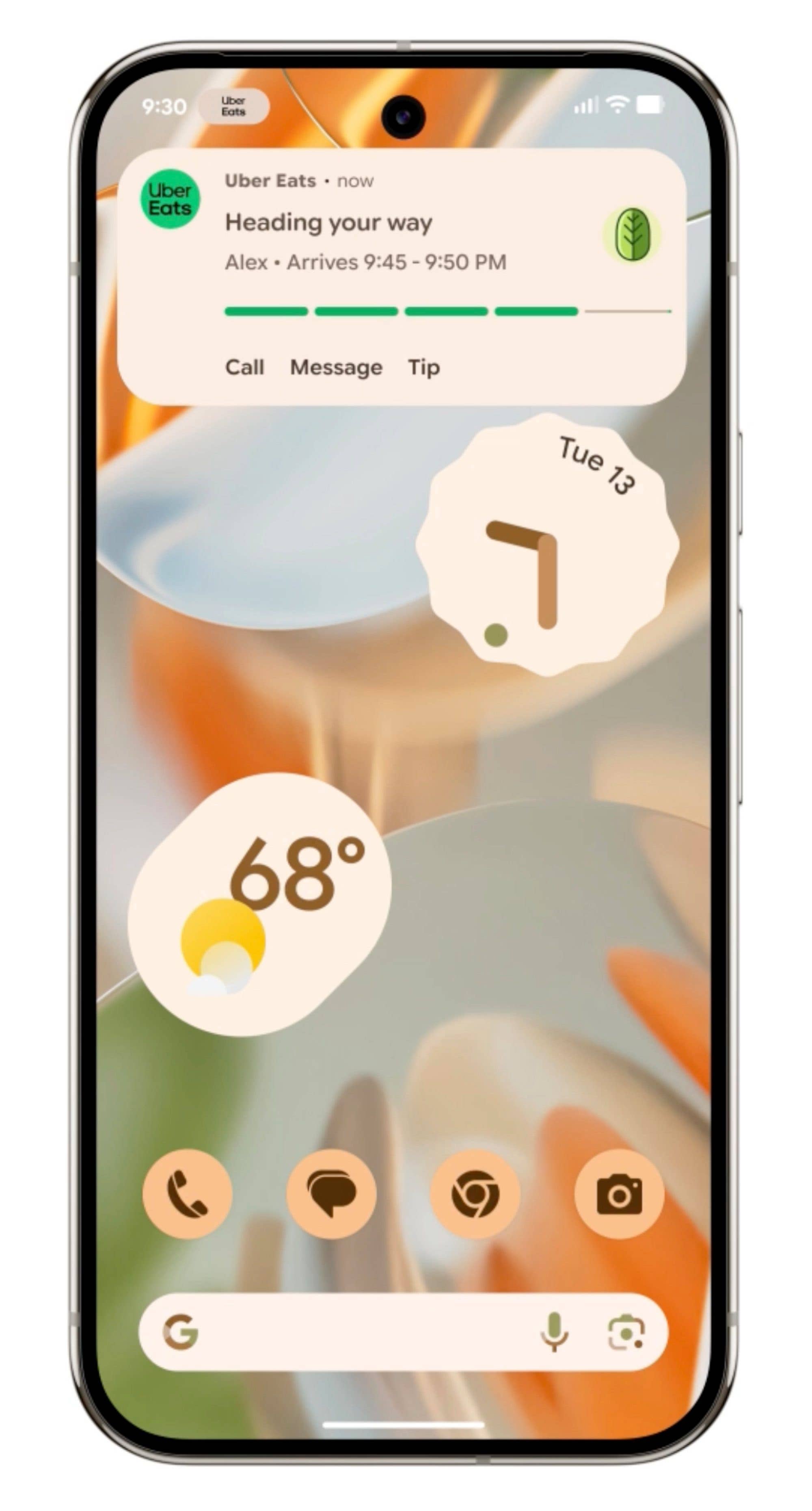 Aperçu des notifications en temps réel d'Android 16.