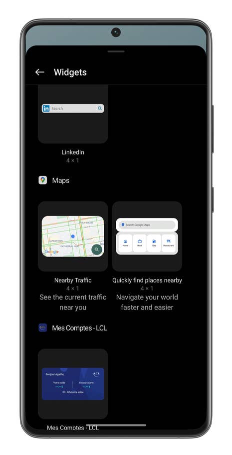 Captures du0027écran raccourcis Android