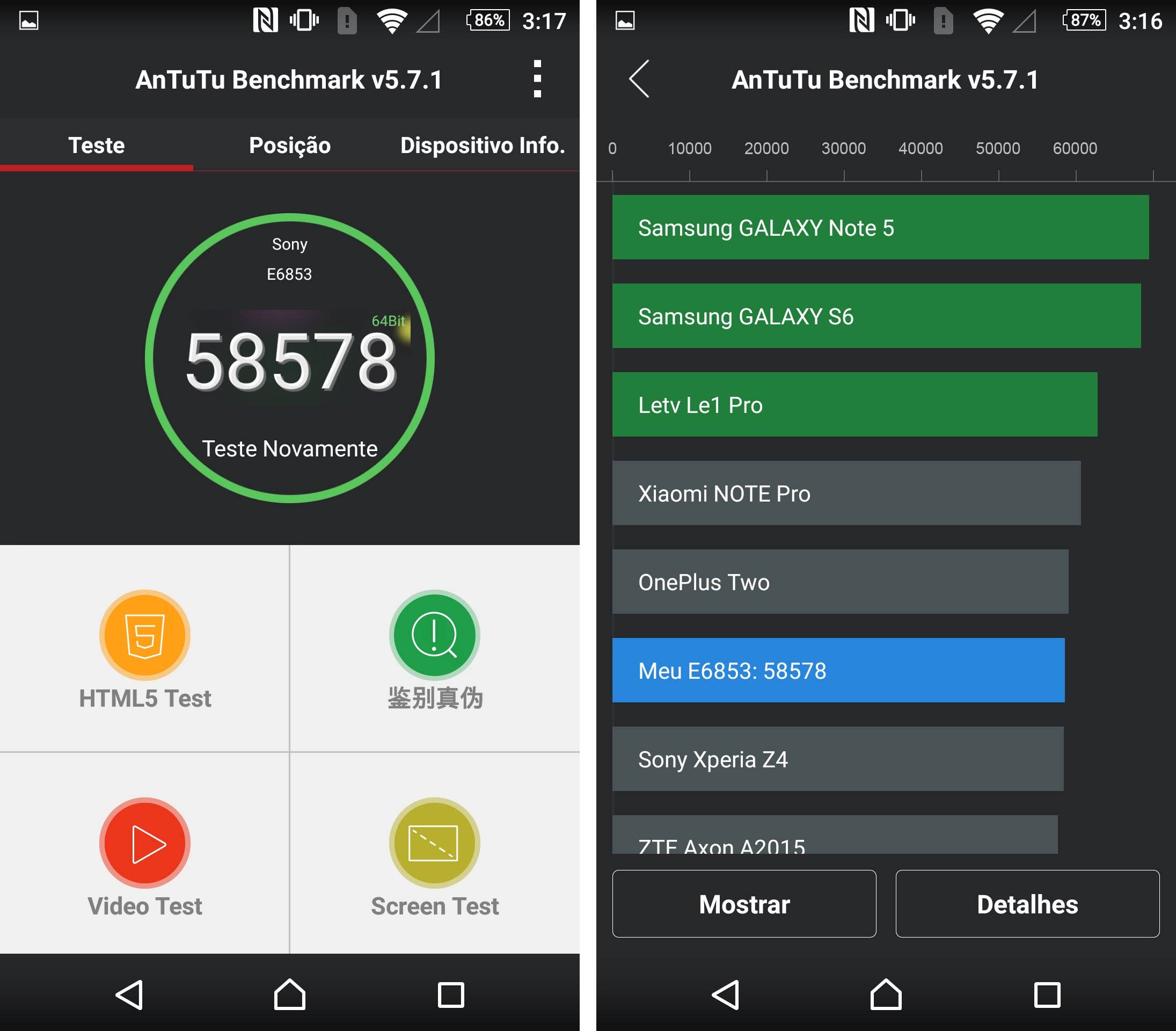 antutu benchmark xperia z5 premium