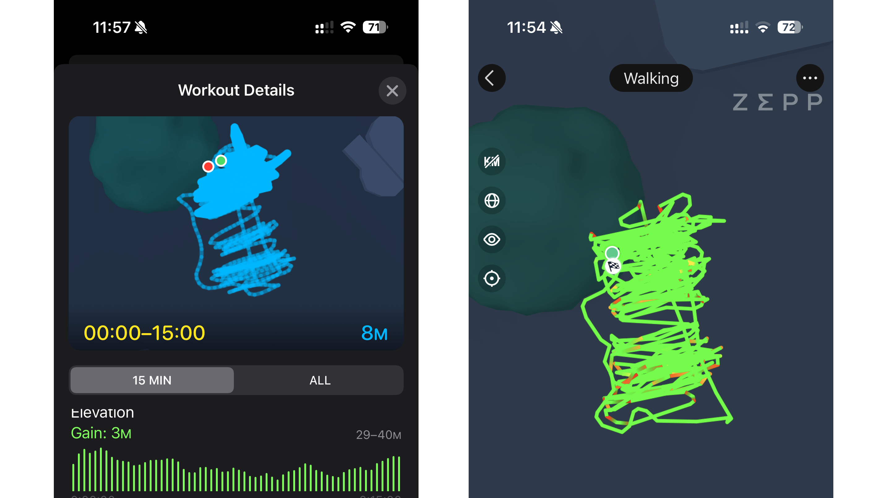 Captures d'écran de l'Apple Watch Ultra 2