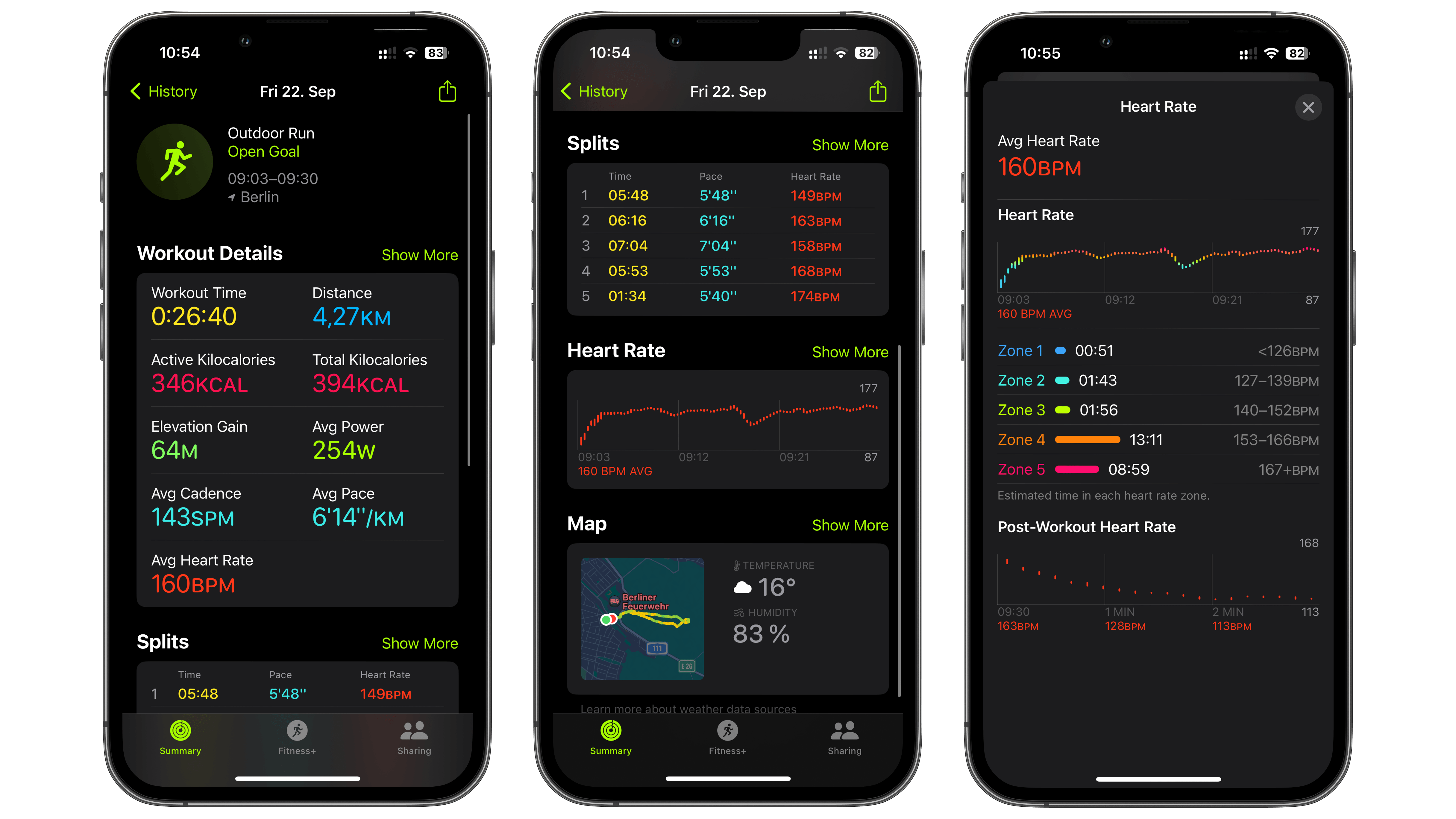 Captures d'écran des fonctions sportives de l'Apple Watch Ultra 2
