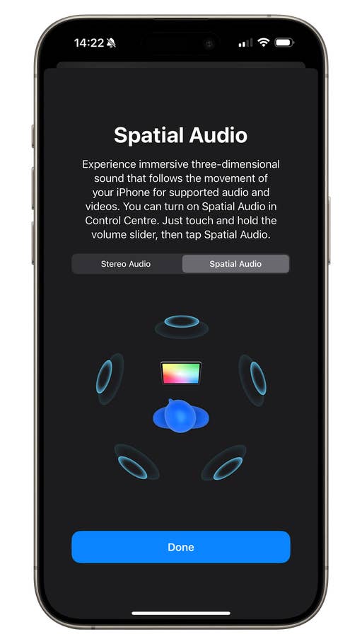 Capture du0027écran des réglages iOS 17 de lu0027AirPods Max avec le mode Audio Spatial