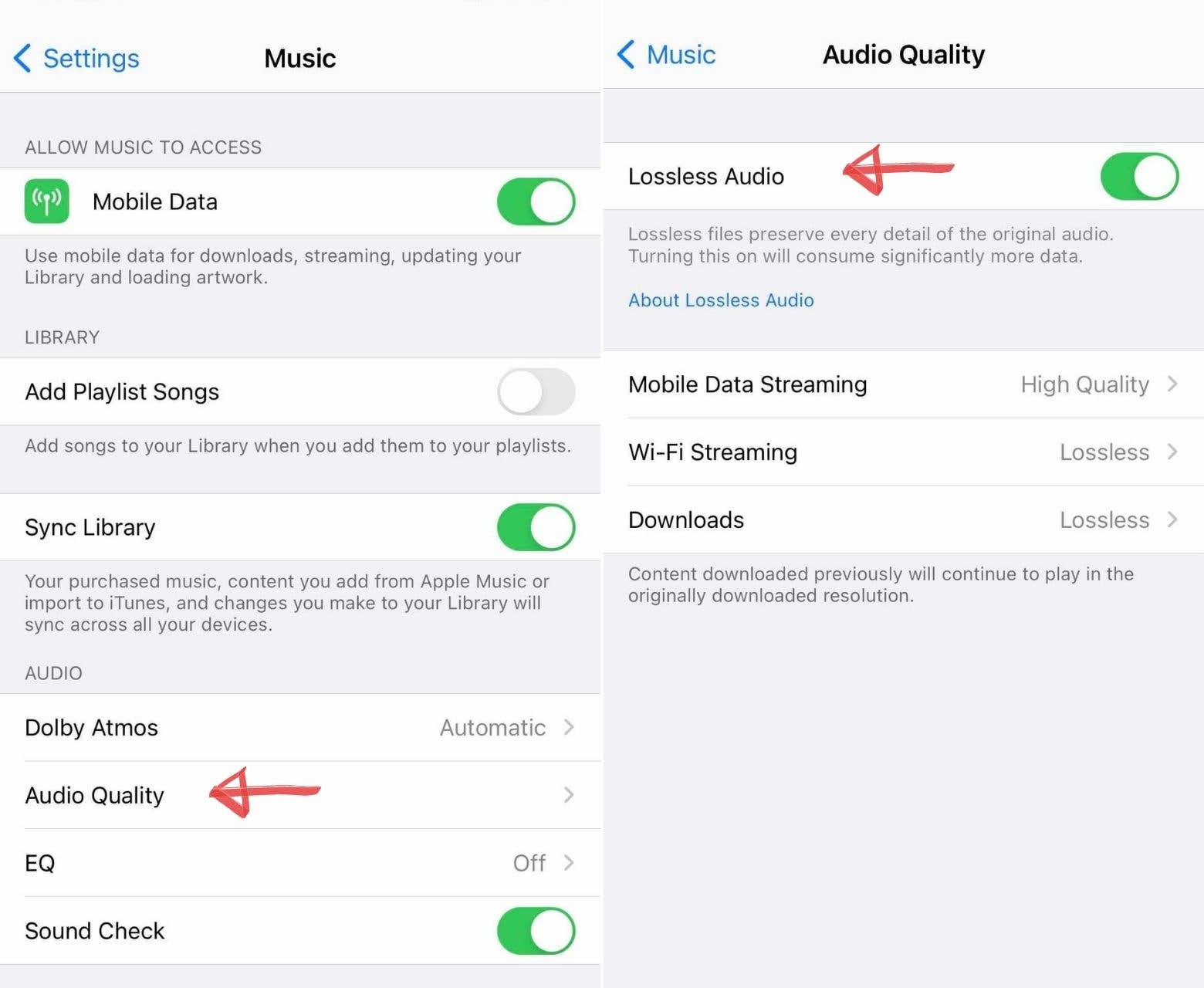 apple music how to lossless quality ENG