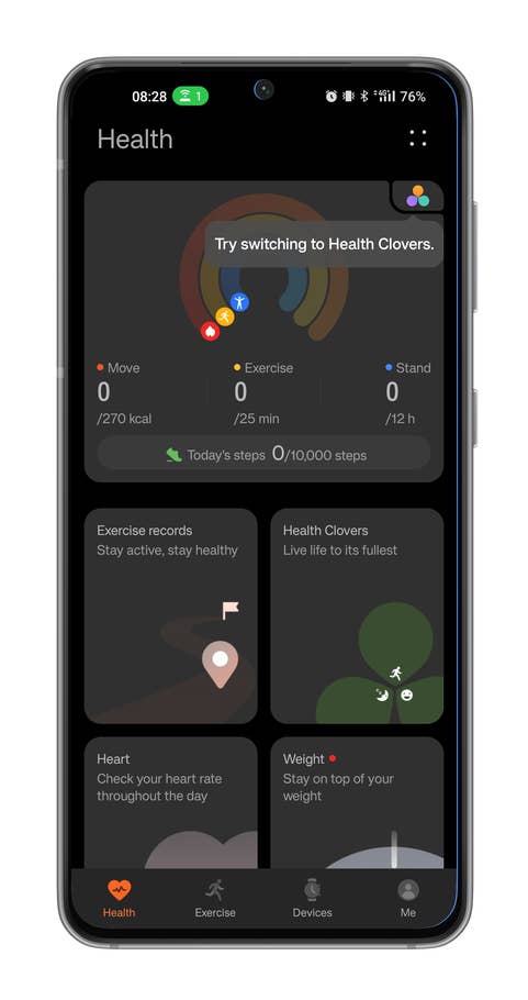 Captures du0027écran de lu0027application Huawei Health sur Android