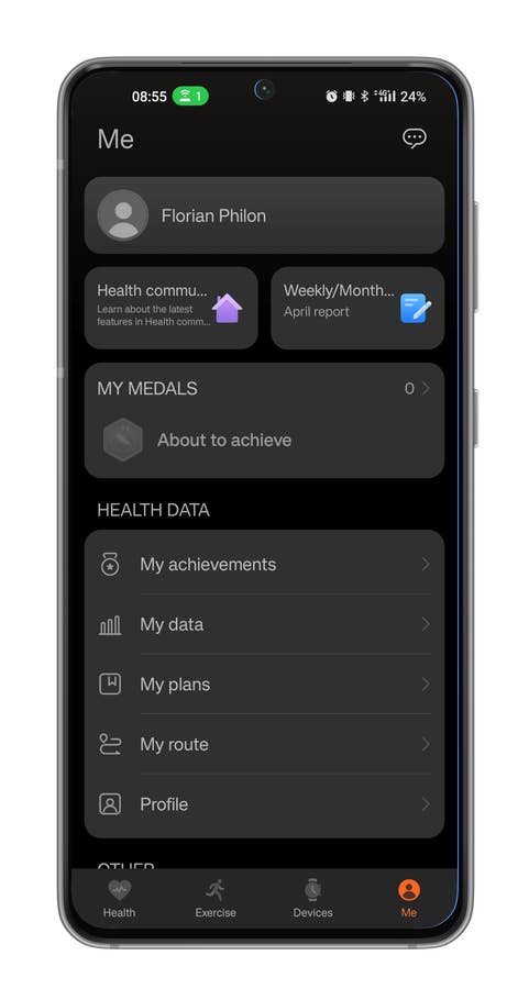 Captures du0027écran application Huawei Health