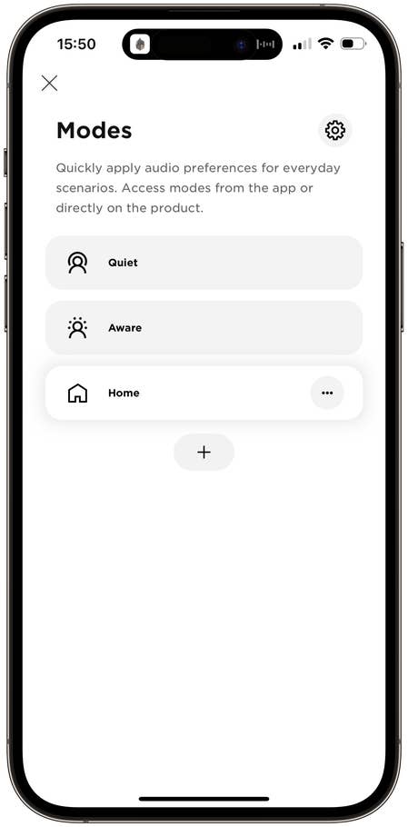 Capture du0027écran de lu0027application Bose Music du casque sans fil Bose QuietComfort Headphones