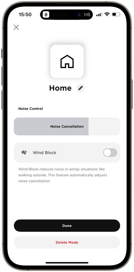 Capture du0027écran de lu0027application Bose Music du casque sans fil Bose QuietComfort Headphones