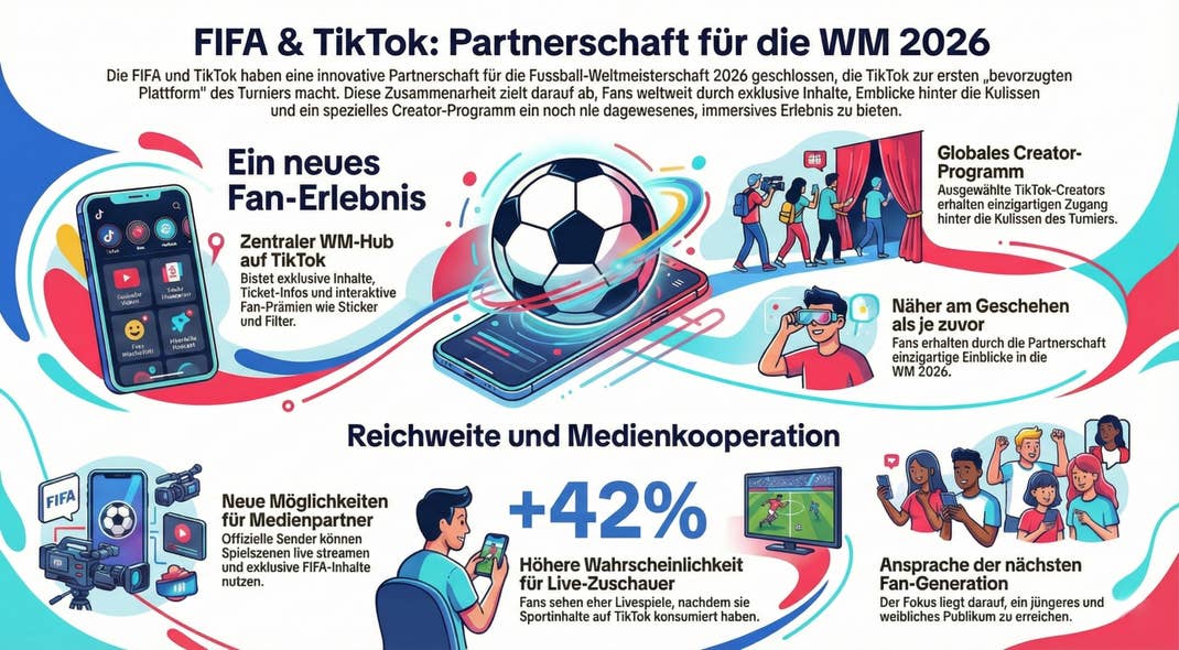 Eine Infografik erklärt den Deal zwischen FIFA und TikTok.