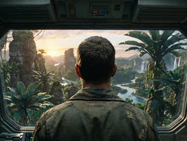 Un astronaute regarde depuis un vaisseau spatial