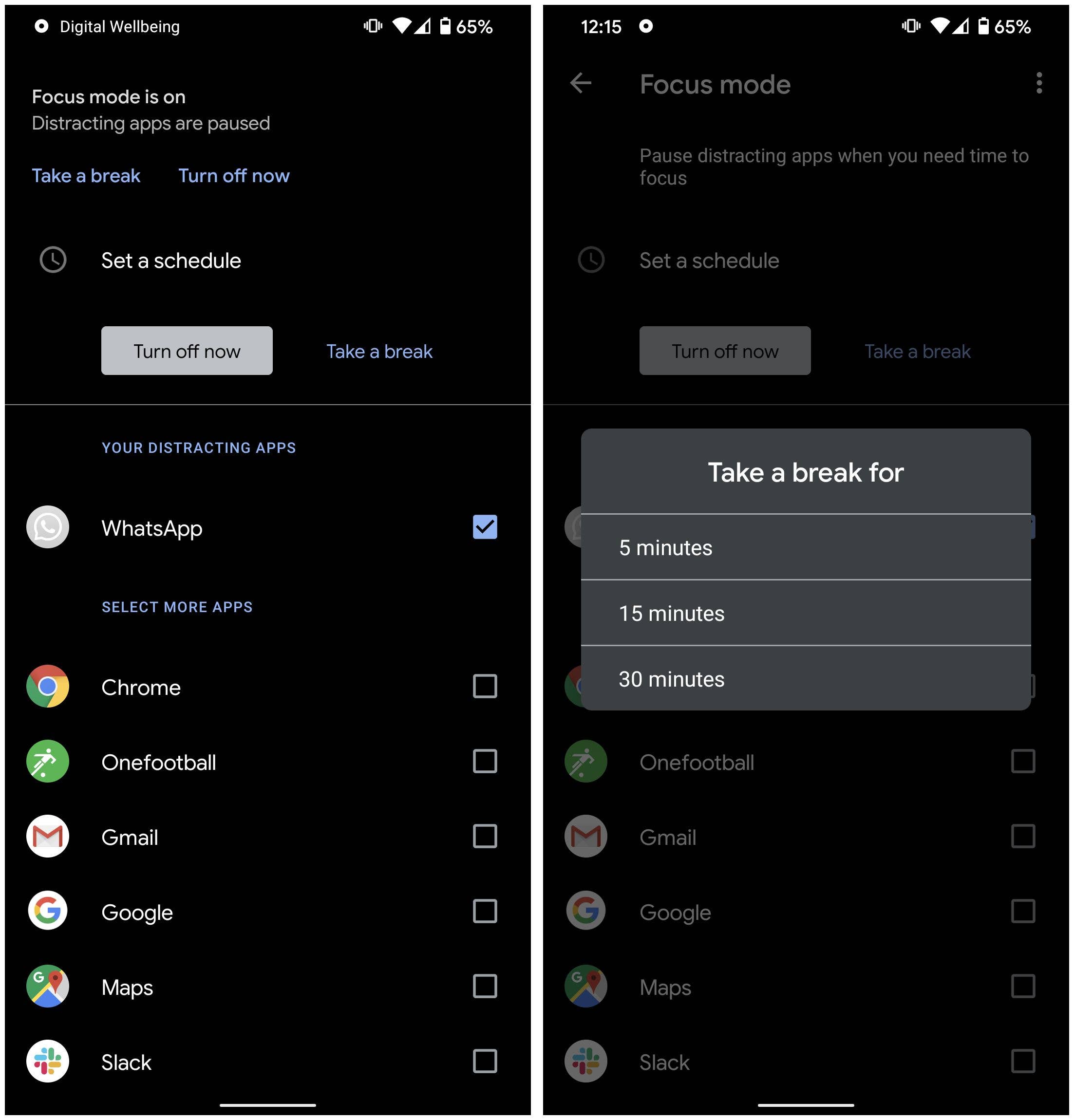 focus mode android 102