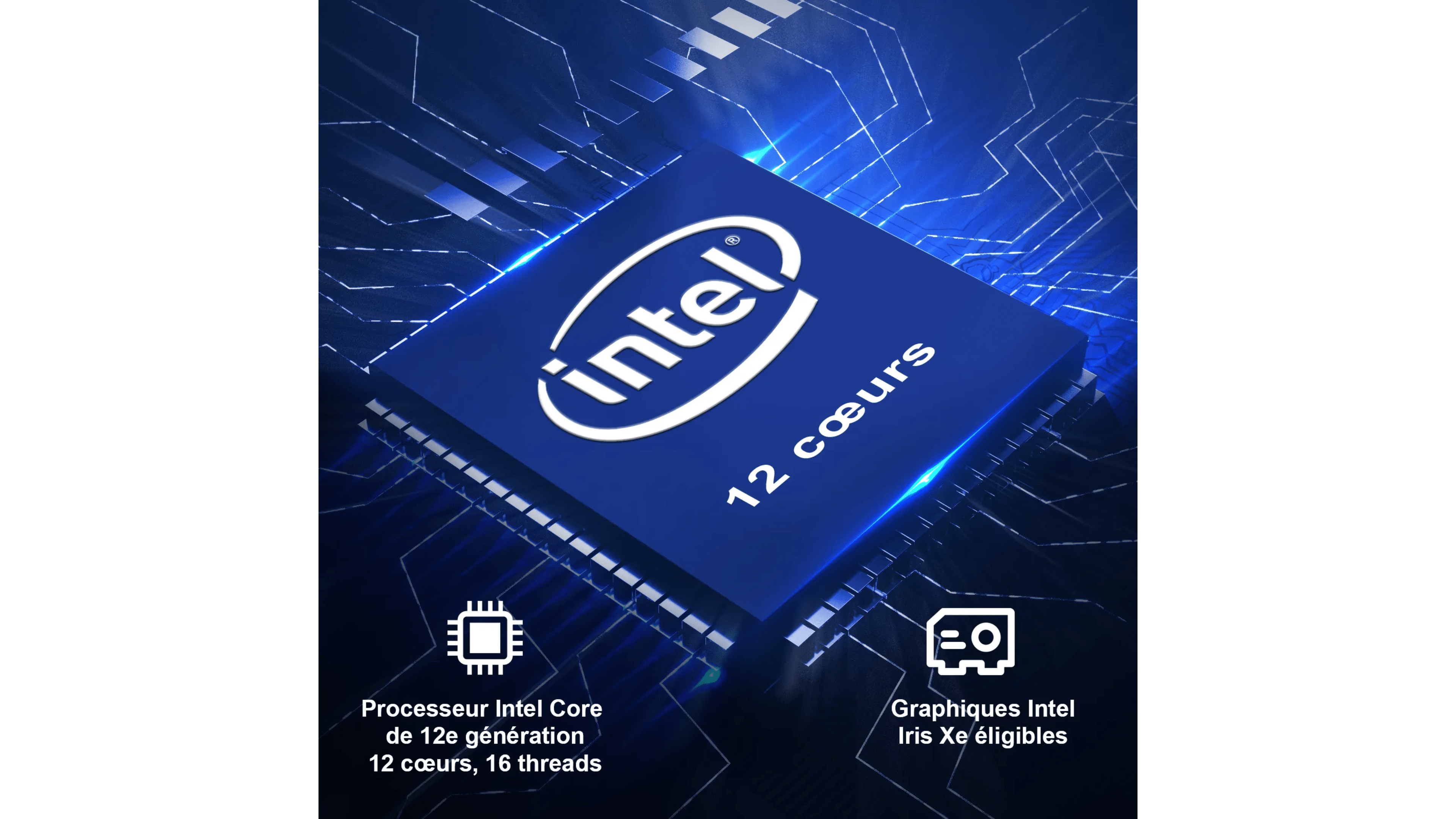 Une image promotionnelle de Geekom montrant le processeur Intel i5 de son Geekom IT12