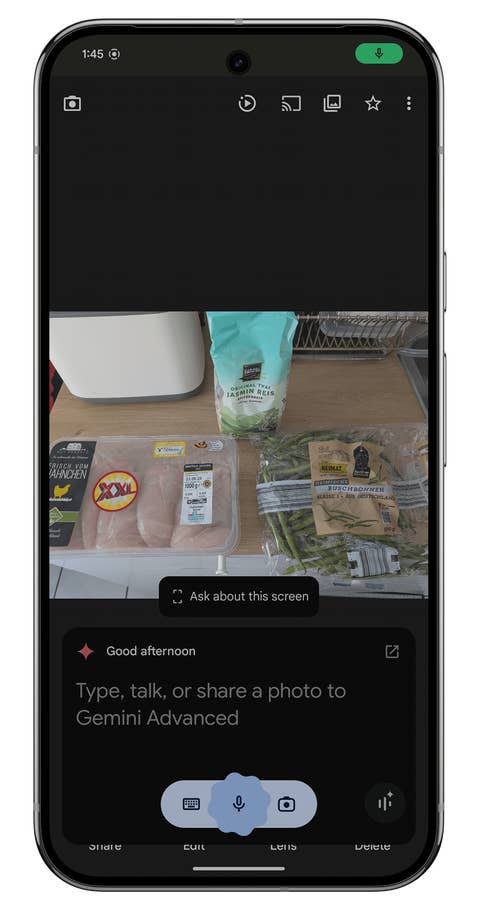 Capture du0027écran de lu0027application Gemini Nano sur le Google Pixel 9 Pro XL.
