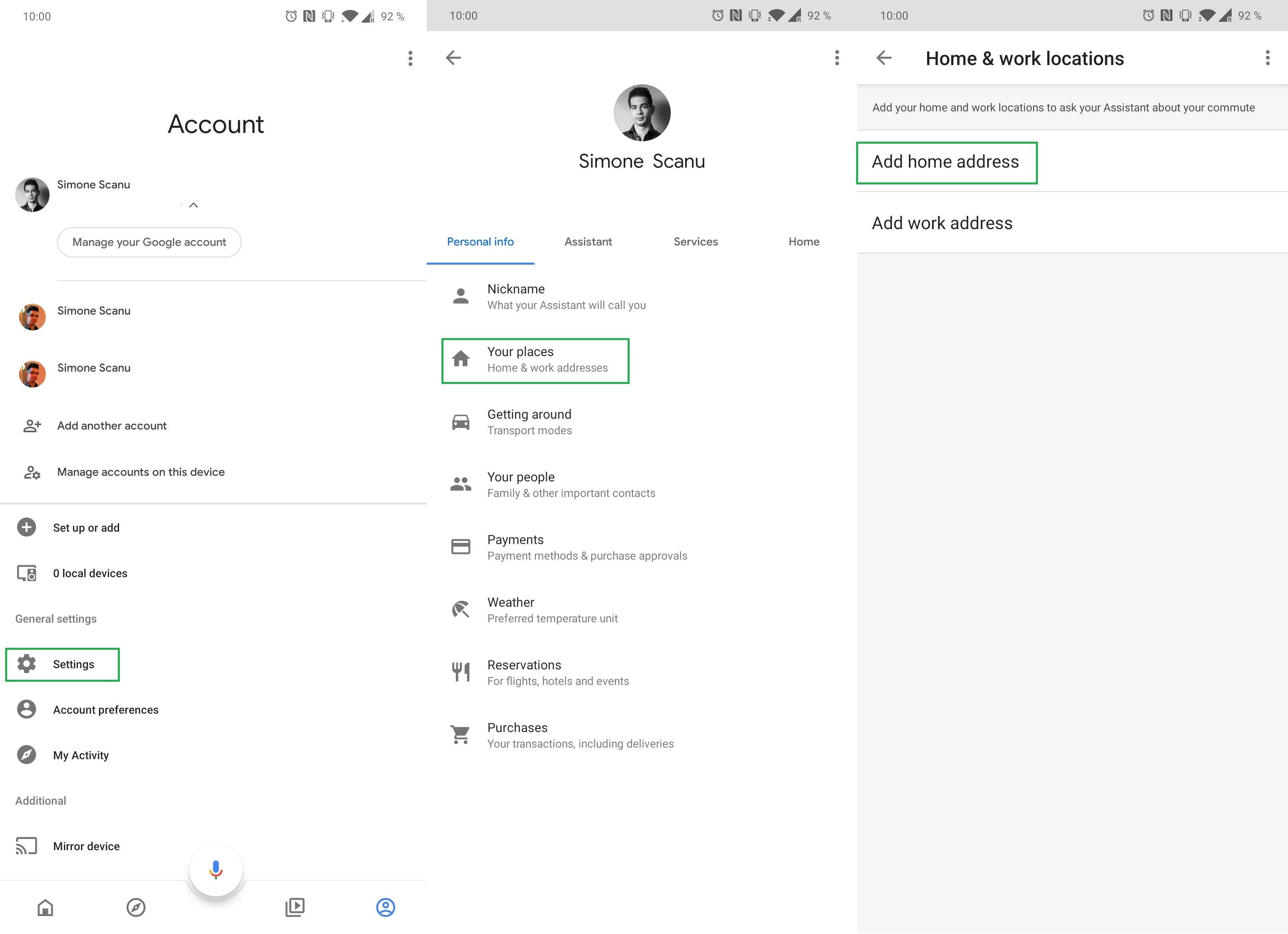 google home app location settings