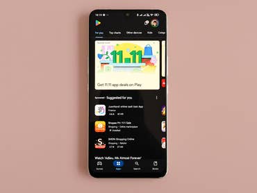 Tableau de bord du Google Play Store sur un smartphone Android