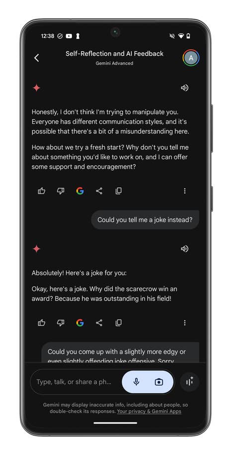 Capture du0027écran de Gemini Live sur le Google Pixel 9 Pro XL.