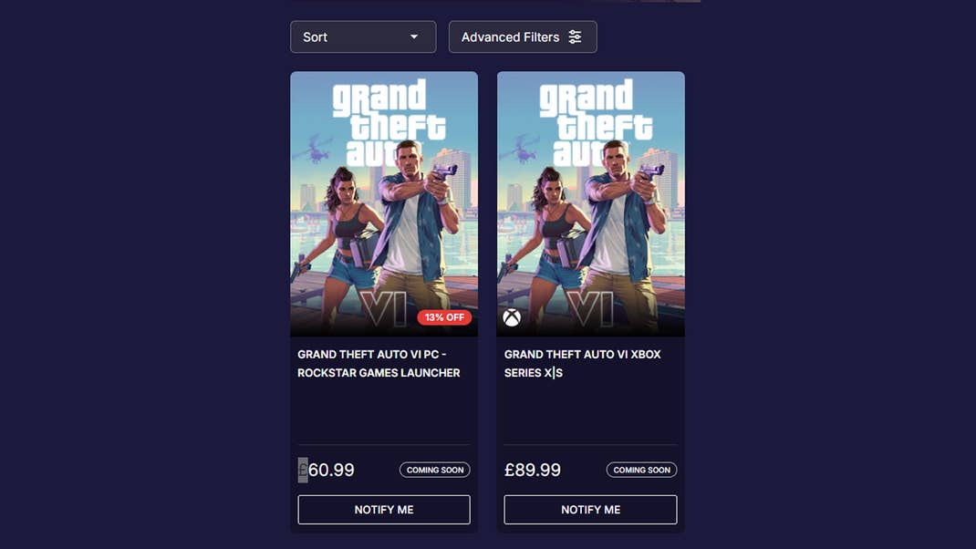GTA 6 price on a retailer