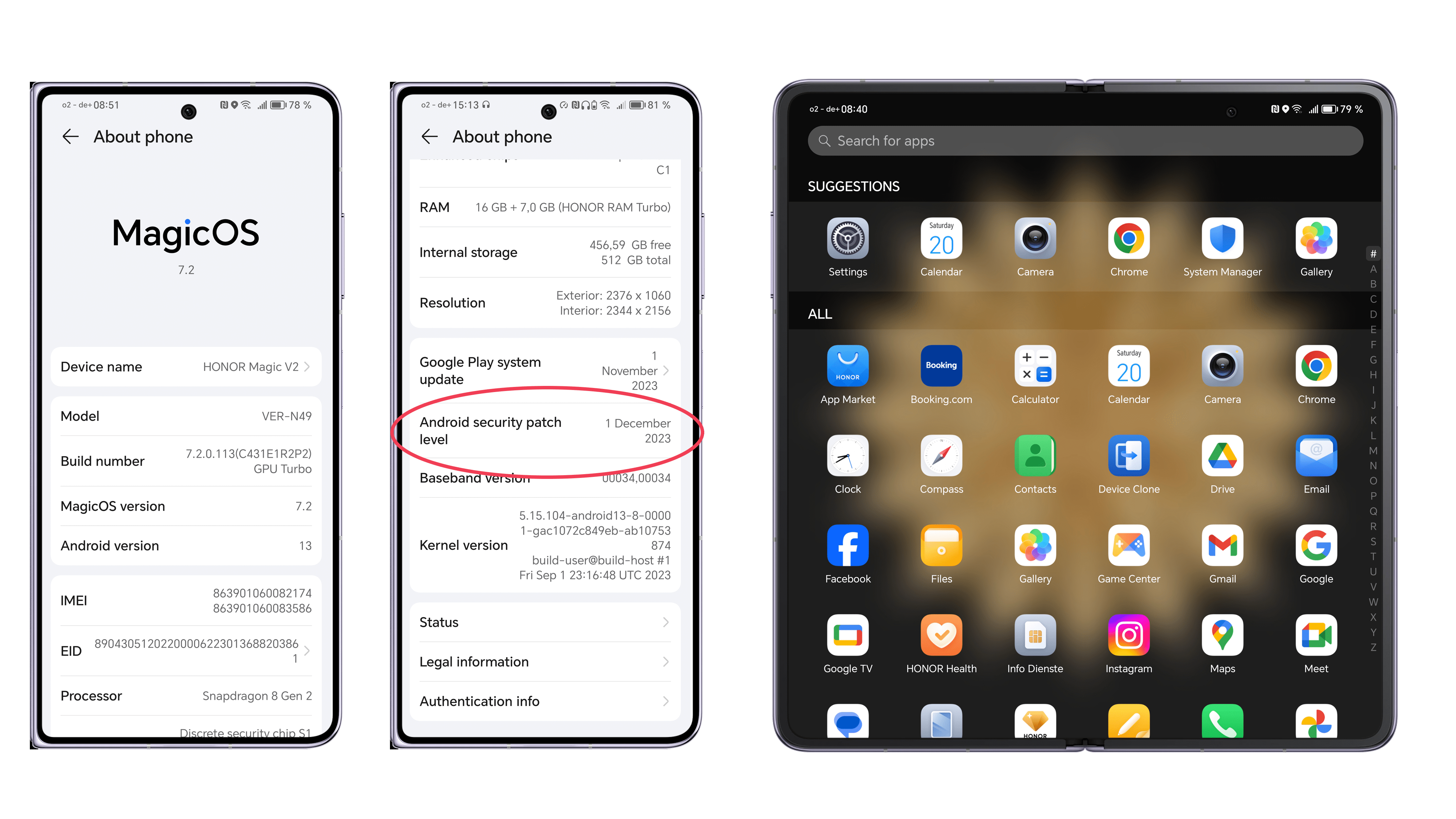 Screenshot from Honor Magic V2