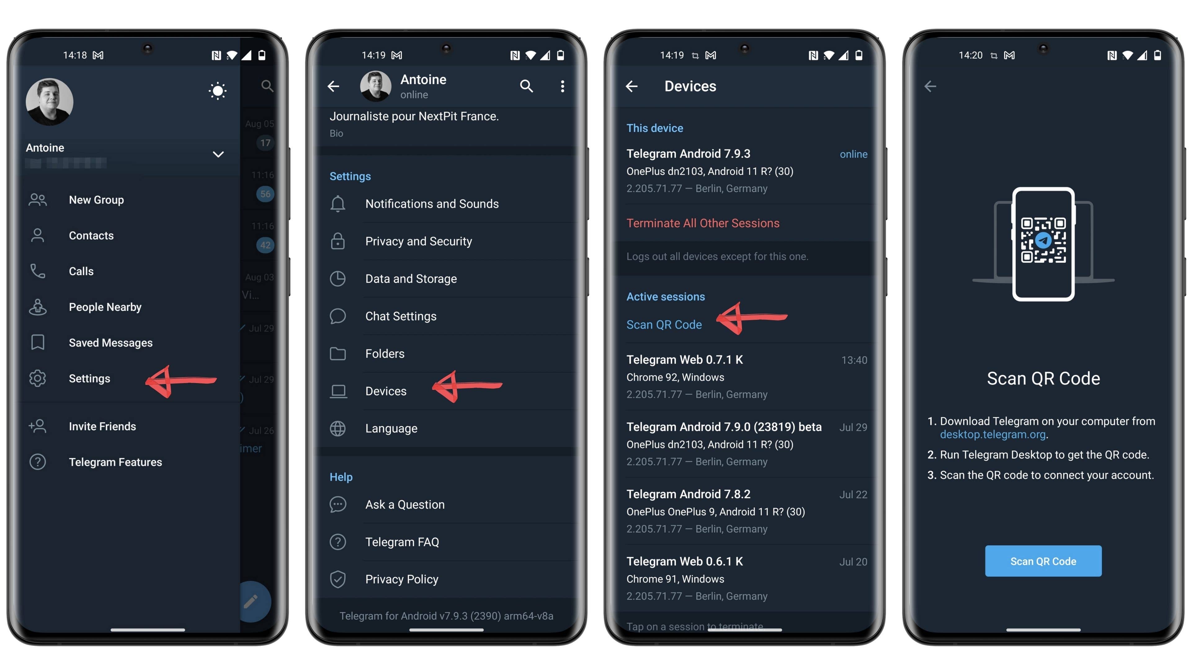 how to telegram desktop pc mac scan qr code