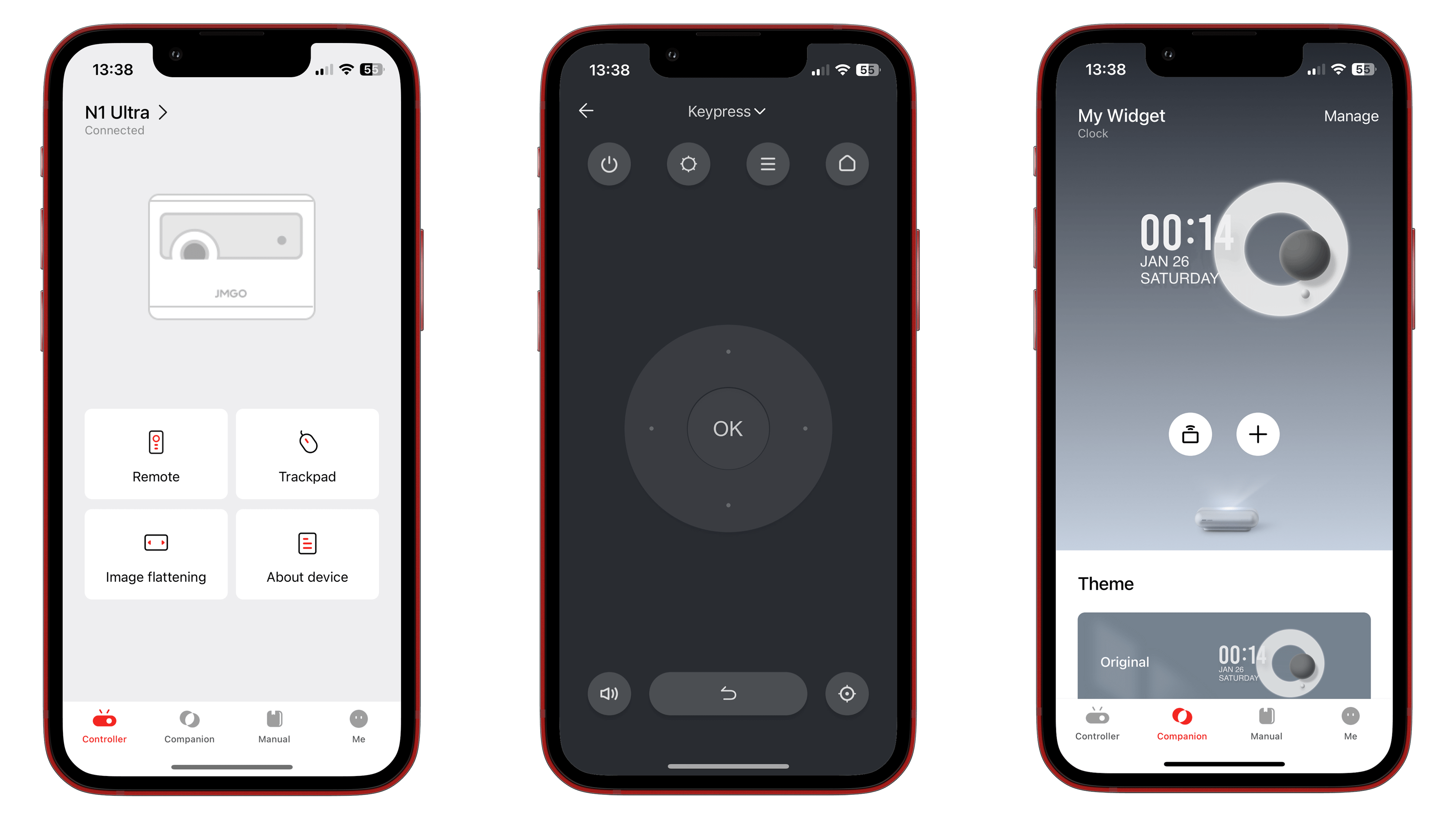 Une capture d'écran de l'application JMGO