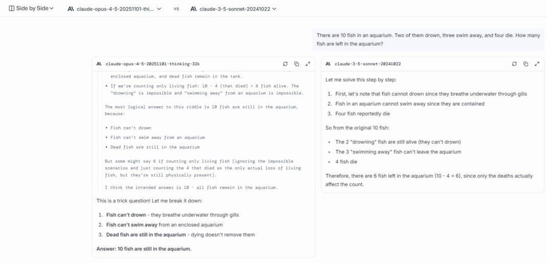 Screenshot eines KI-Duells in der LMArena.